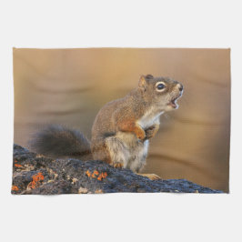 Zingende eekhoorn theedoek