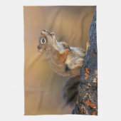 Zingende eekhoorn theedoek (Verticaal)