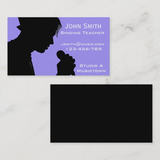 Zingende en vocale muziekkracht Vrije leraar Visitekaartje (Voorkant / Achterkant)