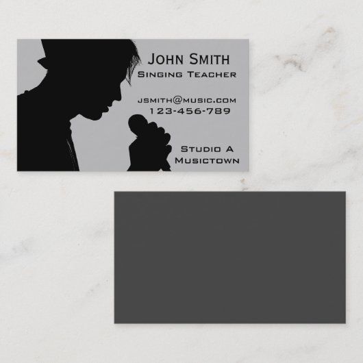 Zingende en vocale muziekkracht Vrije leraar Visitekaartje (Voorkant / Achterkant)