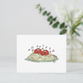zingende gehaktballen op spaghetti briefkaart (Staand voorkant)