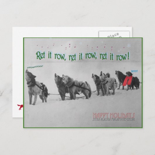 Zingende Geleide Honden: SItka Alaska Malamute Cho Briefkaart (Voorkant / Achterkant)