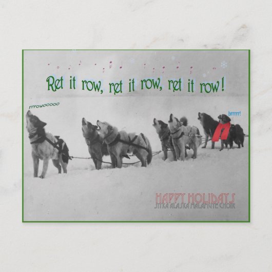 Zingende Geleide Honden: SItka Alaska Malamute Cho Briefkaart (Voorkant)