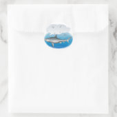 zingende haai ronde sticker (Tas)