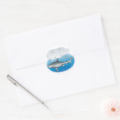 zingende haai ronde sticker (Envelop)
