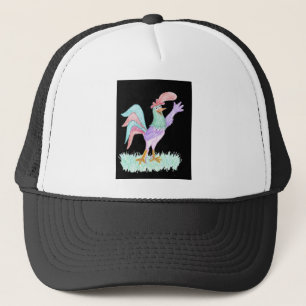 Zingende Haan op Zwart door Wendy C. Allen Trucker Pet