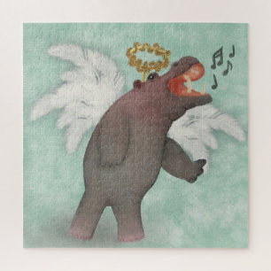 Zingende Hippopotamus kerstengel Legpuzzel