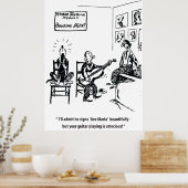 Zingende hond, humoristische vintage poster (Keuken)