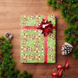 Zingende hondenkunst vrolijke kerstvakantie cadeaupapier