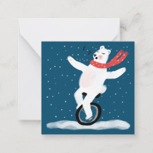 Zingende IJsbeer Kerstkaart Personaliseer het! Notitiekaartje