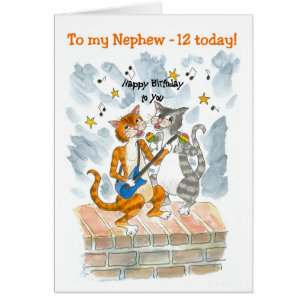 Zingende Kaart van 12 februari voor een Nephew