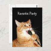 Zingende kat briefkaart (Voorkant / Achterkant)