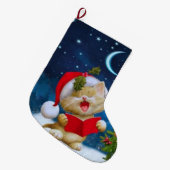 Zingende kat grote kerstsok (Voorkant (Hangend))