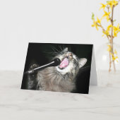 Zingende kat kaart (Gele Bloem)