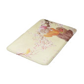 Zingende Kat met Bloemmand Badmat (Gekanteld)