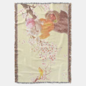 Zingende Kat met Bloemmand Deken (Voorkant Verticaal)