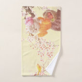 Zingende Kat met Bloemmand Handdoek (Handdoek)