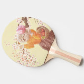 Zingende Kat met Bloemmand Tafeltennisbatje (Zijkant)