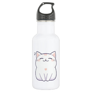 Zingende Kat met Muzieknoot Kawaii-ontwerp Waterfles