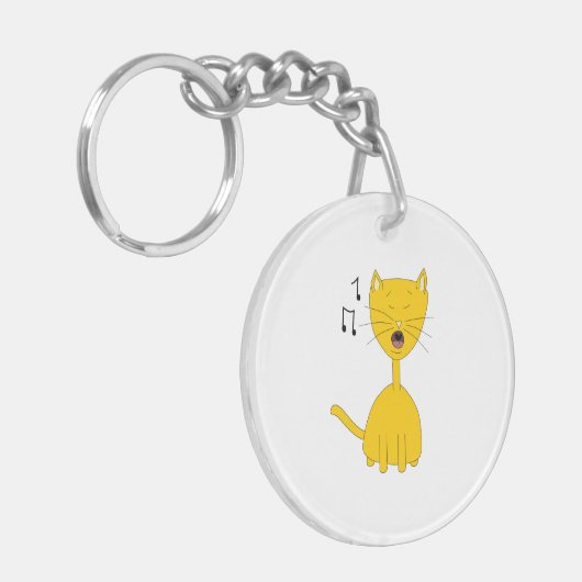 Zingende kat. sleutelhanger (Voorkant Links)