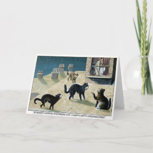  zingende katten Kerst Feestdagen Kaart