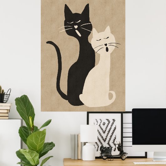 Zingende katten poster (Thuiskantoor)