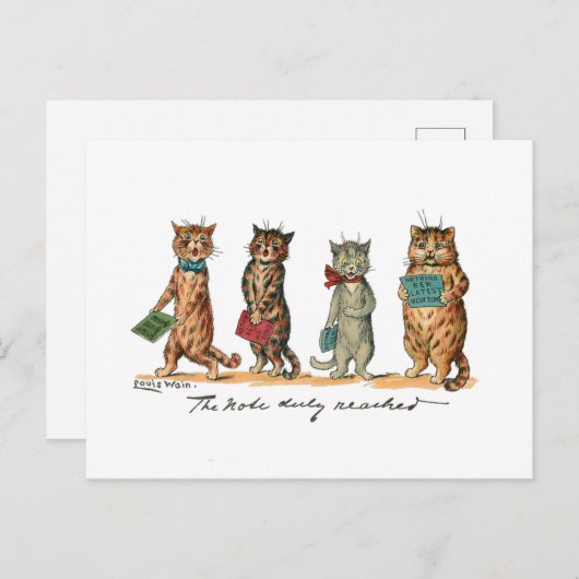 Zingende katten van Louis Wain Briefkaart (Voorkant / Achterkant)