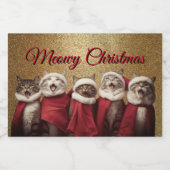 Zingende Katten Voedselcontainer Etiket (Enkel label)