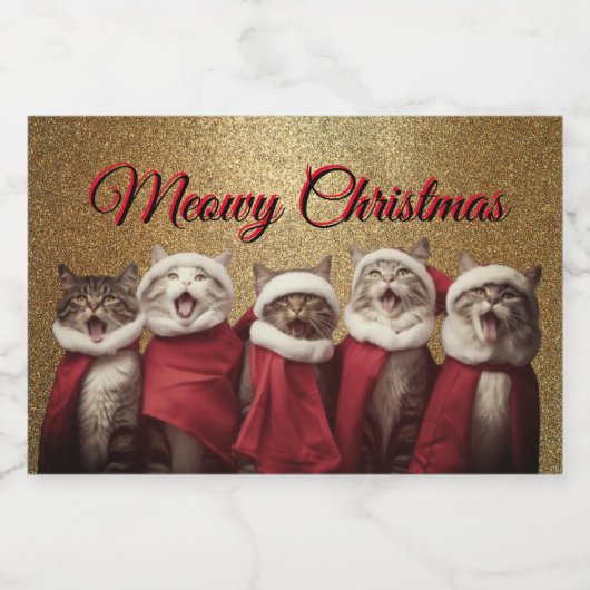 Zingende Katten Voedselcontainer Etiket (Enkel label)