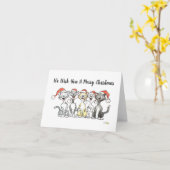 Zingende katten Vrolijk kerstfeest Kaart (Gele Bloem)