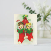  Zingende Kerst kinder Vakantie briefkaart (Staand voorkant)