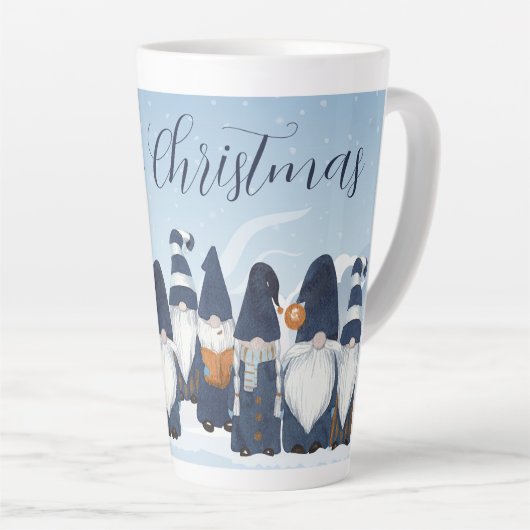 Zingende kerstkabouters latte mok (Rechterhoek)