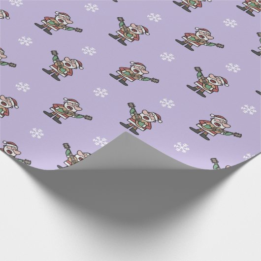 Zingende Kerstman Cadeaupapier (Hoek)