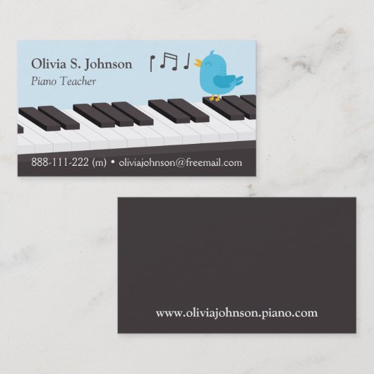 Zingende Kinder Visitekaartjes van de van de Pian (Voorkant / Achterkant)