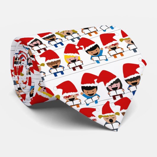 Zingende Kinderen Carolers Kerstmis Stropdas (Opgerold)