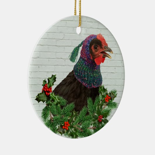 Zingende kip keramisch ornament (Rechts)