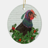 Zingende kip keramisch ornament (Links)