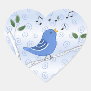Zingende koevolietenaars hart sticker