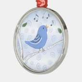 Zingende Kute Bluebird op een Branch Ornament (Links)