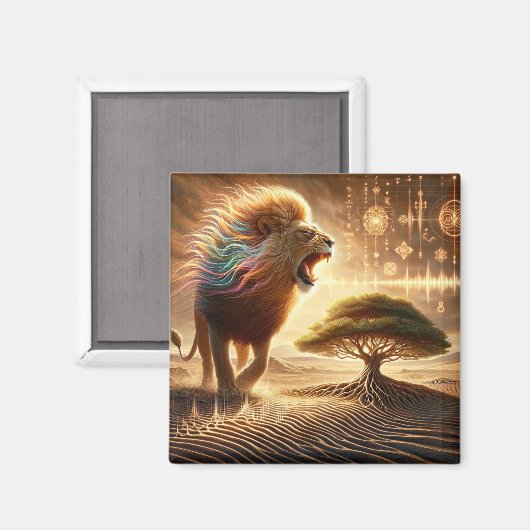 zingende leeuwenmagneet magneet (Voorkant / Achterkant)