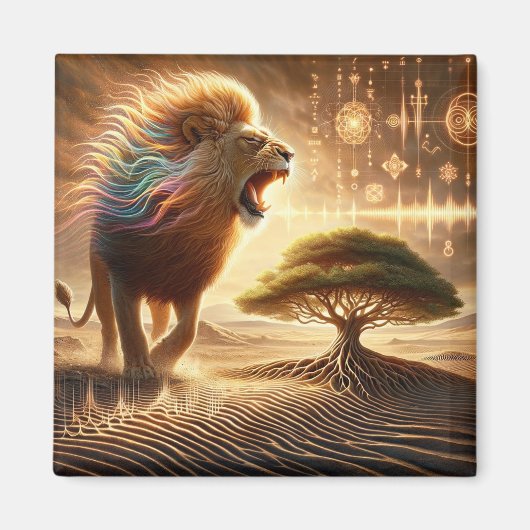 zingende leeuwenmagneet magneet (Voorkant)