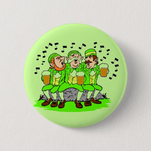 Zingende Leprechauns Knop Ronde Button 5,7 Cm (Voorkant)