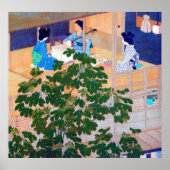 Zingende les Kawase Hasui 1915 Scherm met twee bee Poster (Voorkant)