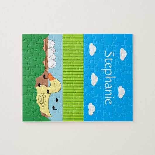 Zingende moeder eend in de buurt van water: legpuzzel (Horizontaal)