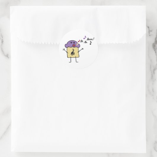 Zingende Muffin - Sticker (Tas)