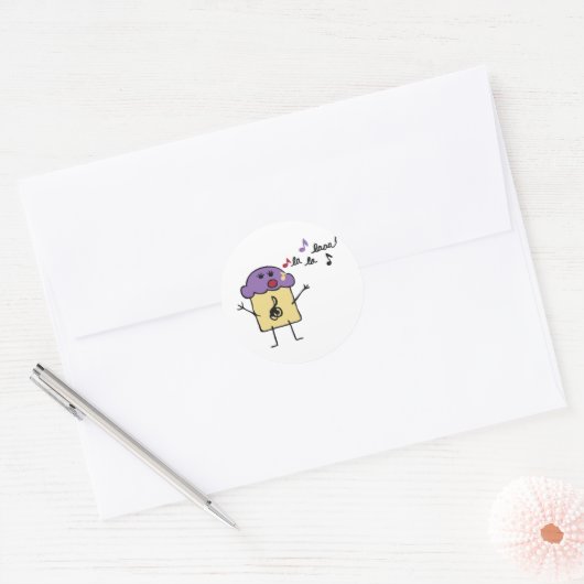 Zingende Muffin - Sticker (Envelop)