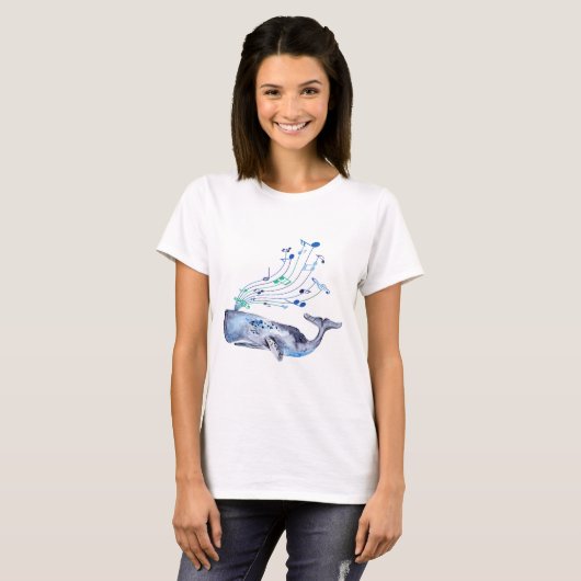 Zingende Musical Blue Whale T-shirt (Voorkant volledig)