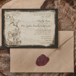 Zingende Musical Notes Tortelduifjes Wedding Kaart