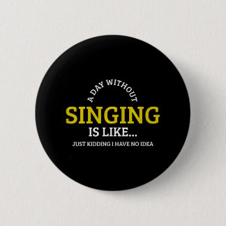 Zingende musicinger ronde button 5,7 cm