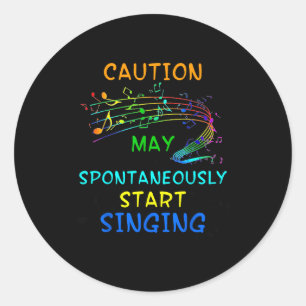 Zingende Muziek Liefhebber T Shirt Cadeau - Waarsc Ronde Sticker